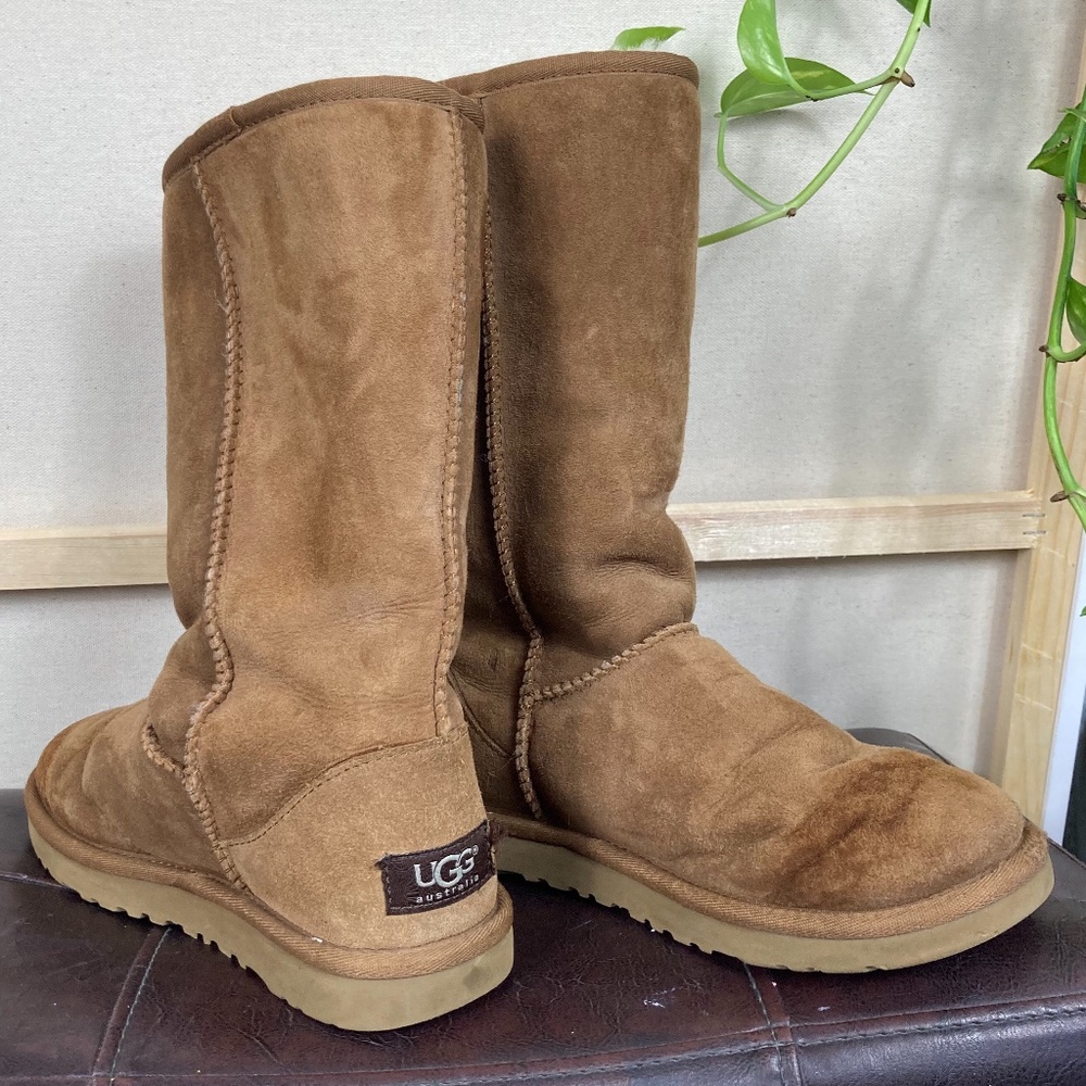 Ugg Australia Sheepskin Slip On Boots Brown Size 5